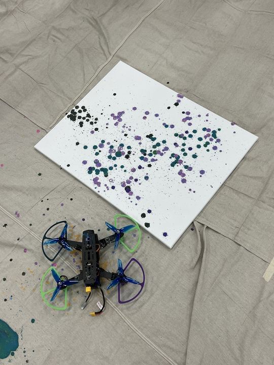 One of the first tests of my drone's ability to paint on canvas.